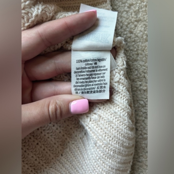 Victorias Secret Pink Heritage V Neck Sweater Cream Oversize Knit Pullov… - Picture 6 of 6